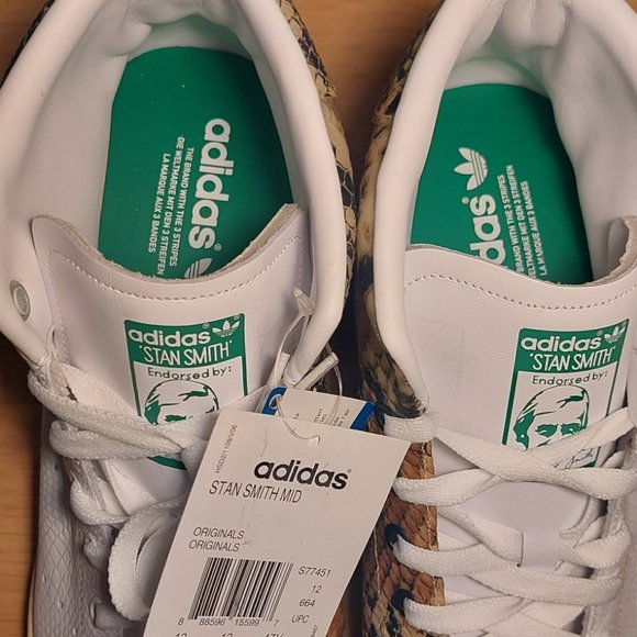 Adidas ORIGINALS Stan Smith Mid Snake Print NWT - Picture 5 of 6